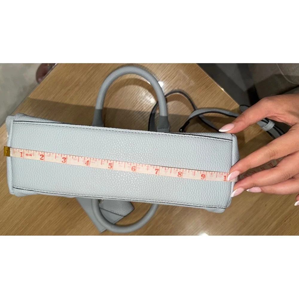 Steve Madden Light Blue Pebbled Satchel Crossbody Bag with Coin Purse Accessory
